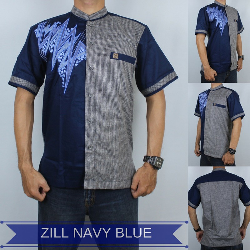 Baju Koko Pria Baju Koko Dewasa Baju Koko Zill Navy Blue Baju Koko Pria Baju Koko Dewasa Baju Koko Zill Navy Blue