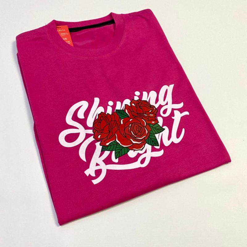 Makmoer.id kaos pria kaos distro kaos pink kaos lengan pendek atasan casual pria mawar merah