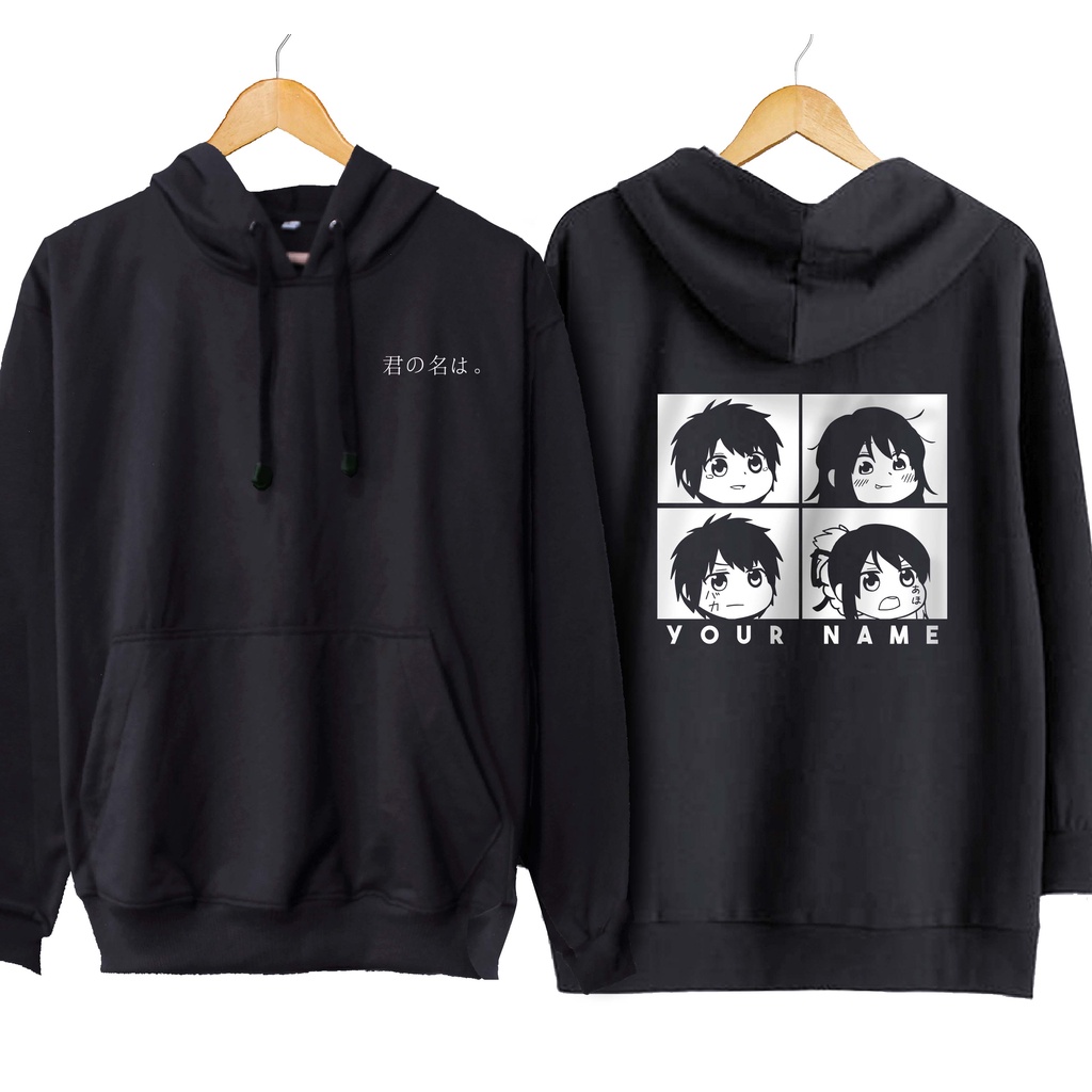 Jaket hoodie jumper anime TAKI MITSUHA COUPLE ROMANCE - KIMI NO NAWA / YOUR NAME material cotton fle