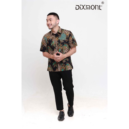 Dixmont Kemeja Pria Batik Pendek Hem BS01721