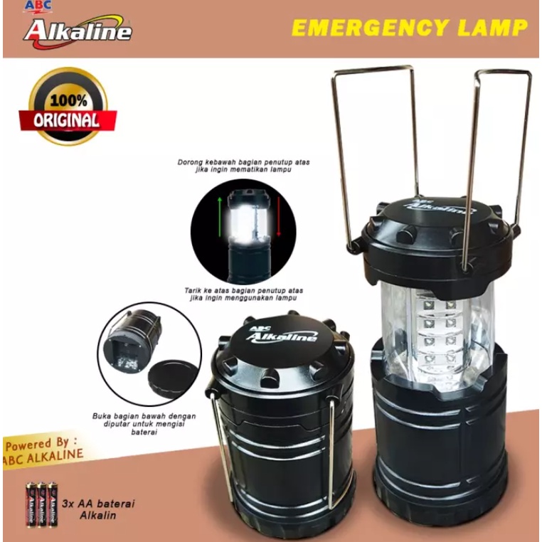 Lampu Darurat Emergency Lamp Alkaline AA Senter camping alkaline baterai ABC ALKALINE