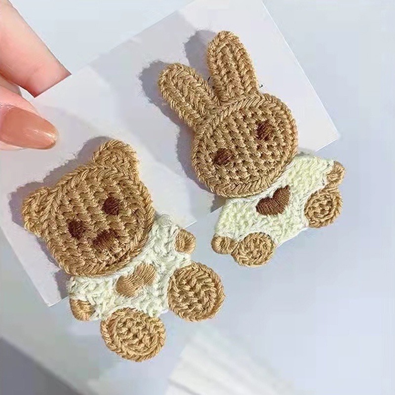 Jepit Rambut Teddy Lucu Model Rajut Untuk Wanita Aksesoris Fashion