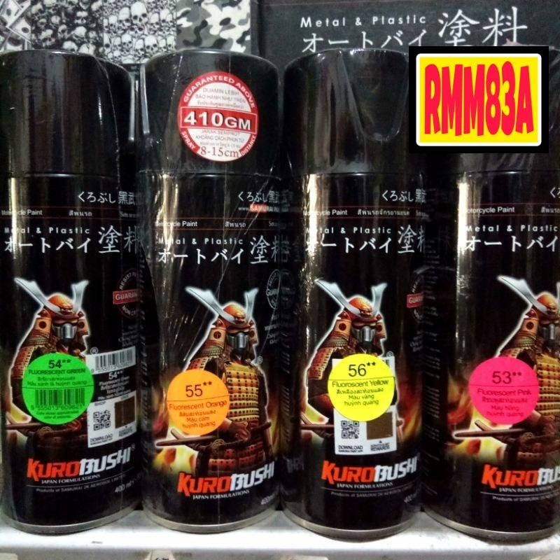 SAMURAI PAINT varian FLUORESCENT STABILO PINK GREEN  ORANGE YELLOW, Cat Semprot /Pylox /Pilox