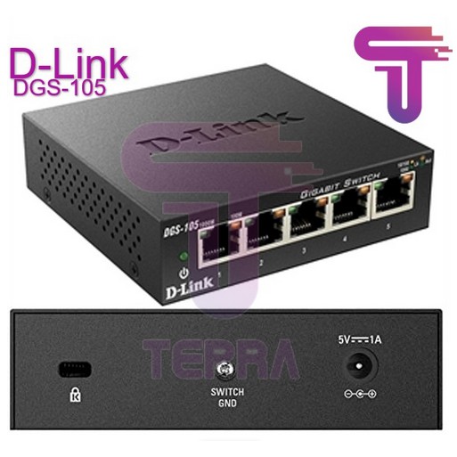 D-LINK DGS-105 5-Port Gigabit Desktop Switch Metal Casing