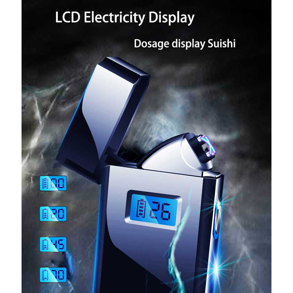 GIJ - Korek Api Elektrik Pulse Plasma Touch LED Display