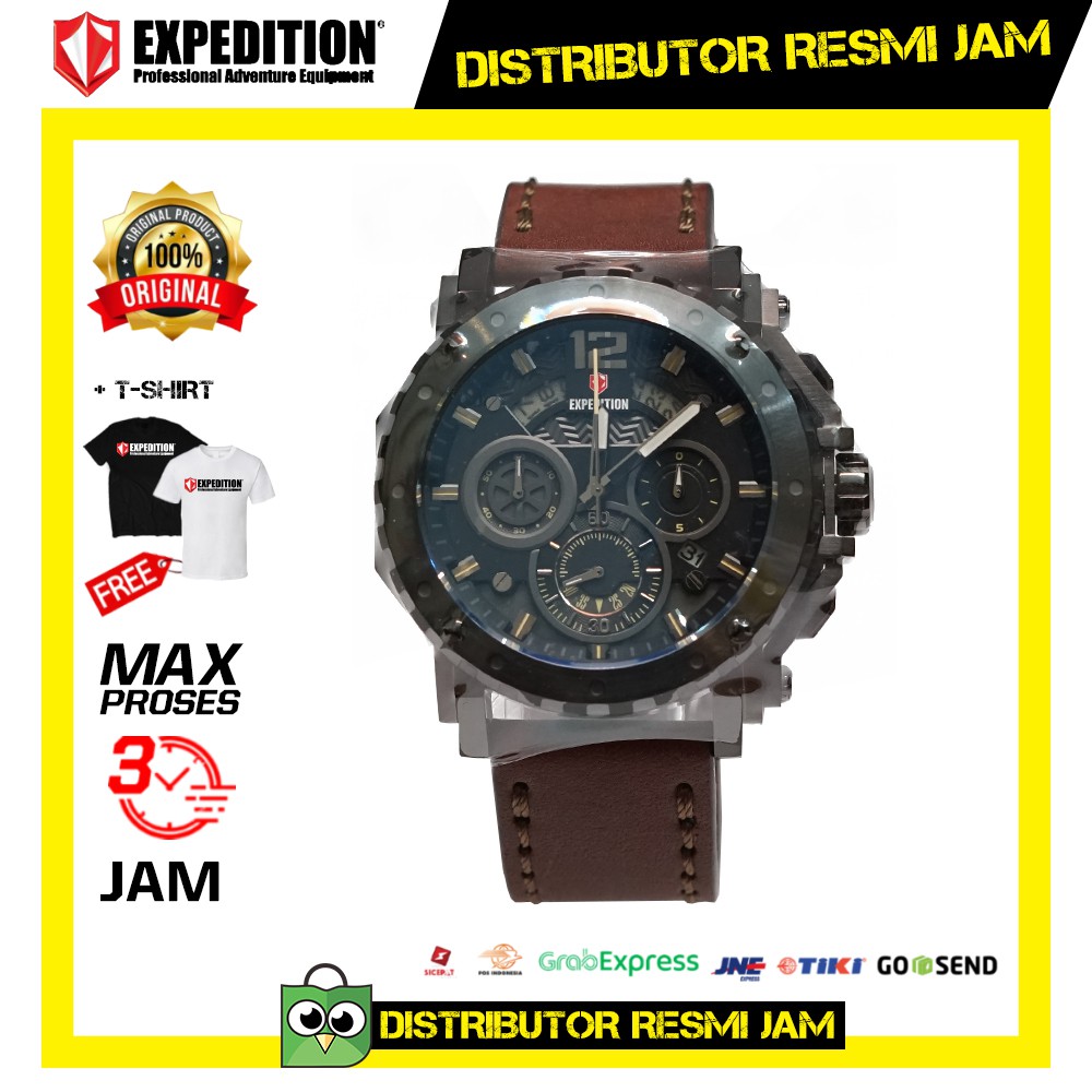 JAM PRIA EXPEDITION EXP E6402 6402M E6402M Coklat Strap ORIGINAL