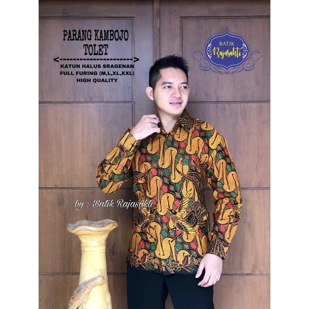 PARANG KAMBOJO TOLET Kemeja Batik Pria Lengan Panjang Katun Halus FULL FURING Rajasakti