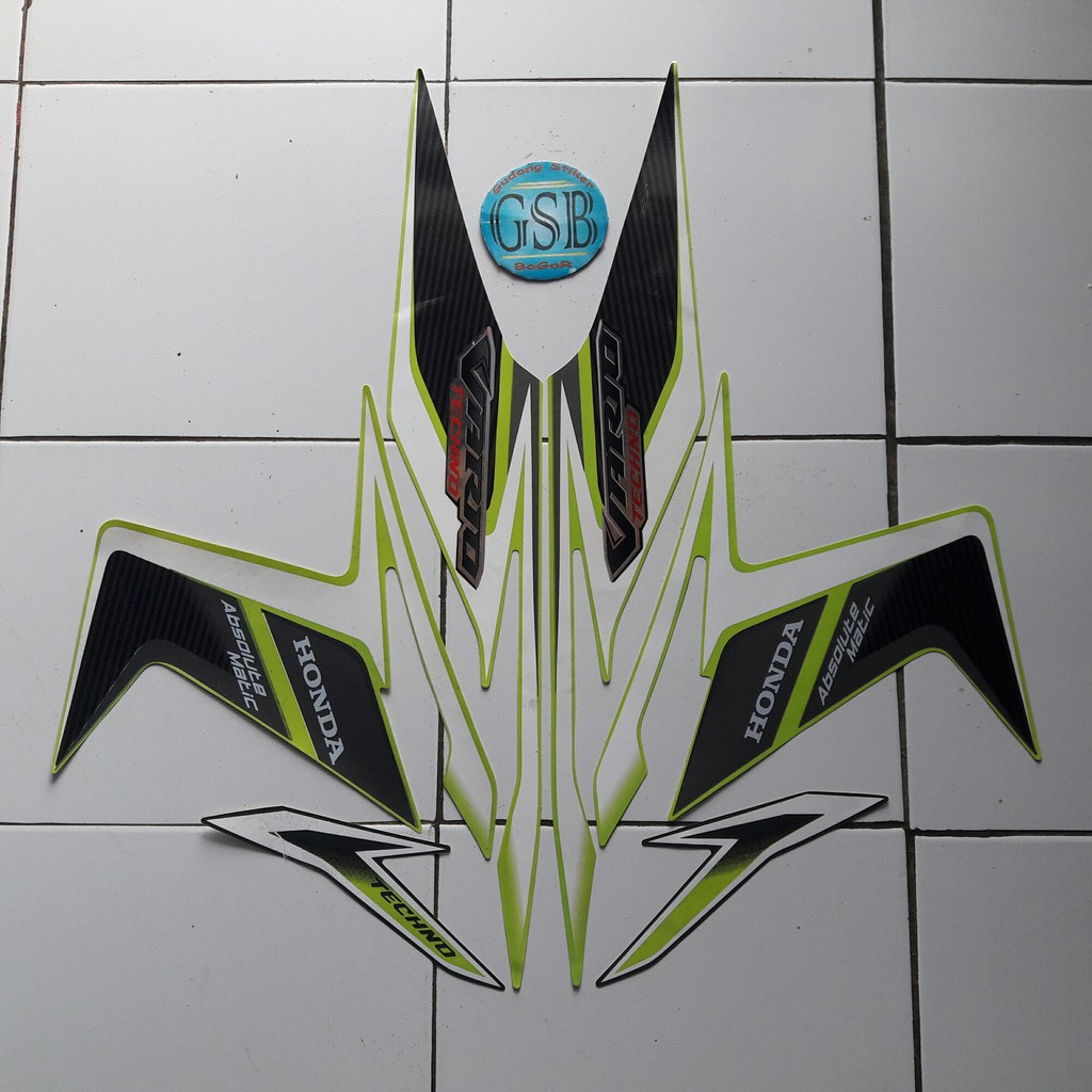 Striping Stiker Motor Honda Vario Techno 110 2011 Hijau Shopee