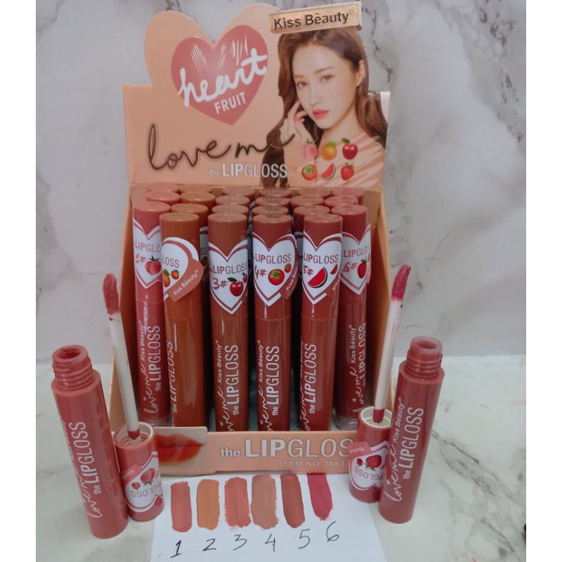 PROMO PER6PCS LIPGOSS MATTE  KISS BEAUTU  LOVE ME FRUIT | UNICORN NO.7883-03B | 7883-03A