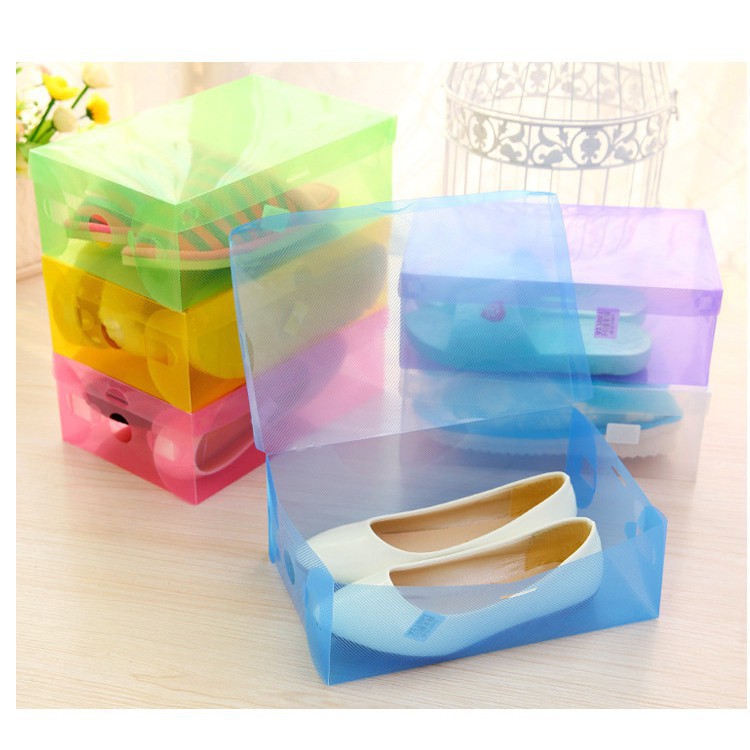 MOGYMOGY HL0042 Kotak Sepatu Lipat Transparan Serbaguna Shoes Box Organizer Multifungsi