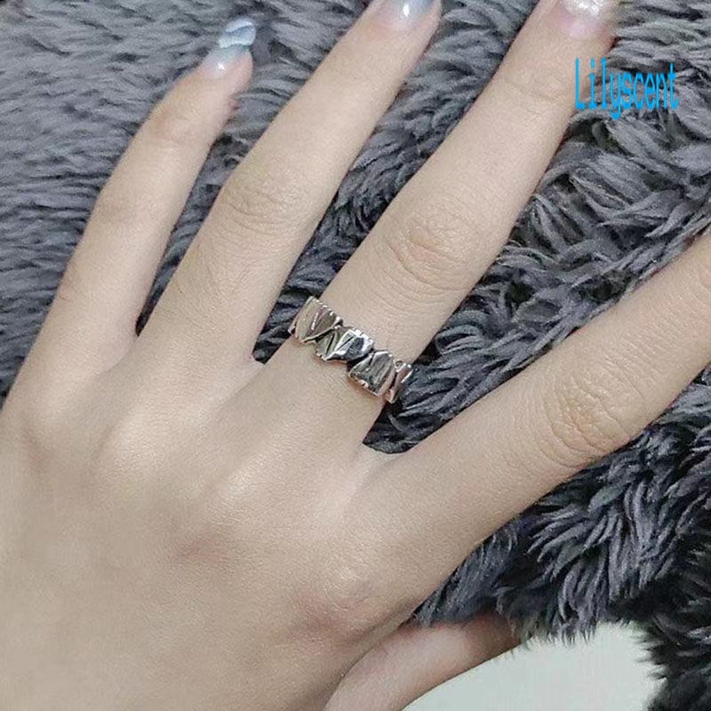 Cincin Jari Bentuk Geometris Tidak Teratur Untuk Pria