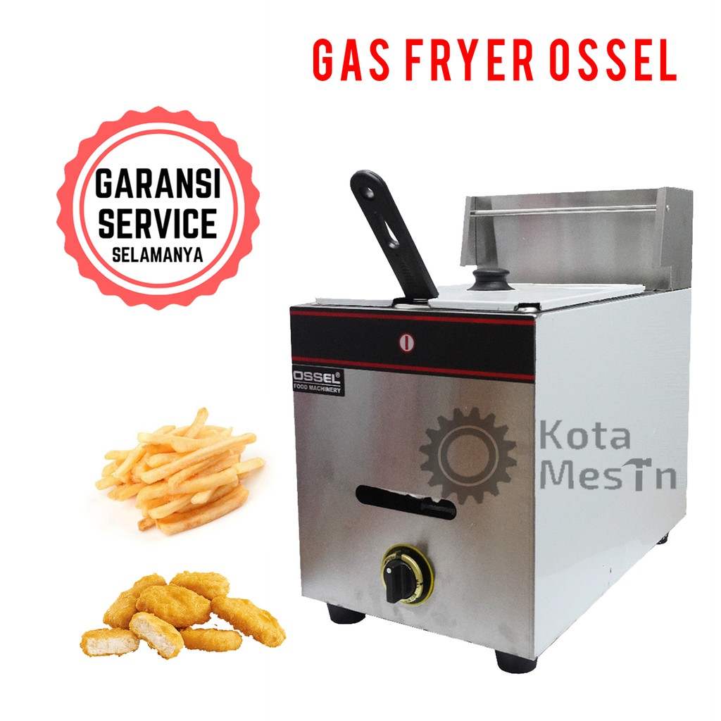 GAS FRYER 1 TANGKI PENGGORENGAN KENTANG PENGGORENGAN DEEP FRYER OSSEL