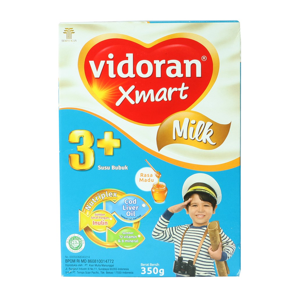 

Susu Vidoran Xmart Milk Rasa Madu 3 - 5 Tahun Kemasan 350 Gram