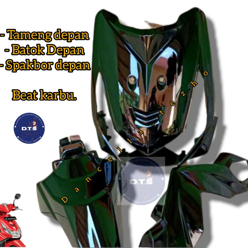 (PAKET 3 PRODUK) COVER BODY DEPAN BEAT KARBU / BODI HALUS BEAT KARBU / TAMENG DEPAN + SPAKBOR DEPAN 
