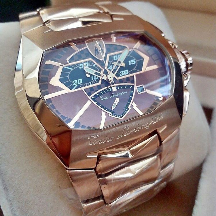 Torino Lamborghini Rosegold Brown Dial Comby Chronograph Steel