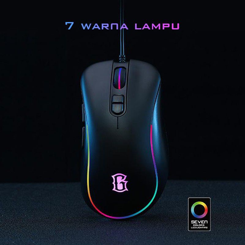 MOUSE GAMEN ORIGINAL (GM1000) KECEPATAN RESPON 0,1S DESAIN MINIMALIS BAHAN TEBAL BY ROBOT/VIVAN