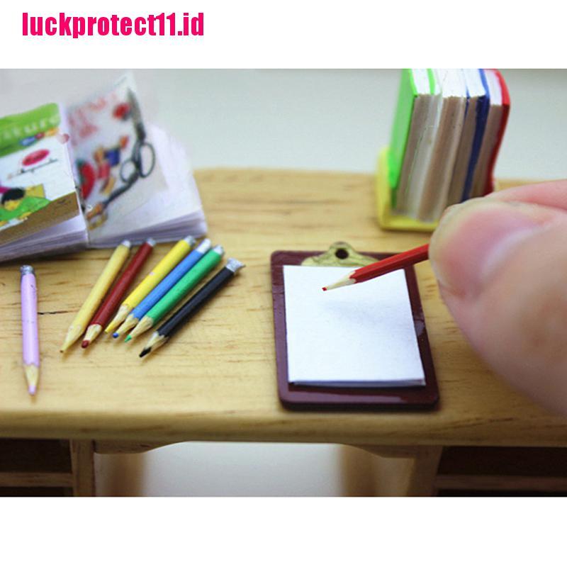 LuckToy 1 Set/8pcs mini dollhouse miniature accessories mini color pencil