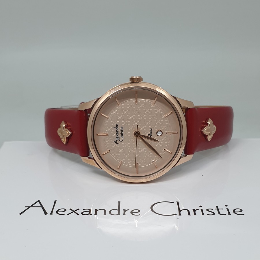 Alexandre Christie Ac 2777 Rosegold Red, Jam Tangan Wanita, Original