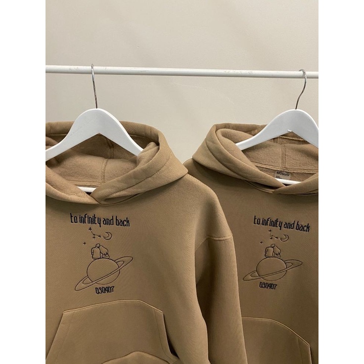 HOODIE UNISEX CASUAL TO INFINITY AND BACK BORDIR FLEECE TEBAL PREMIUM LEMBUT TERBARU,