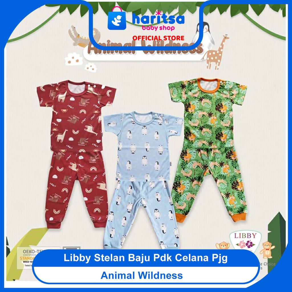 Libby Setelan Oblong Pendek dan Celana Panjang Motif Animal Wildness