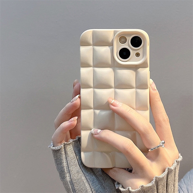 Soft Case Pelindung Lensa Bentuk Kotak Warna Putih Untuk iPhone 13 12 11 Pro Max SE 2020 Xr X Xs Max 7 8 6 6s Plus