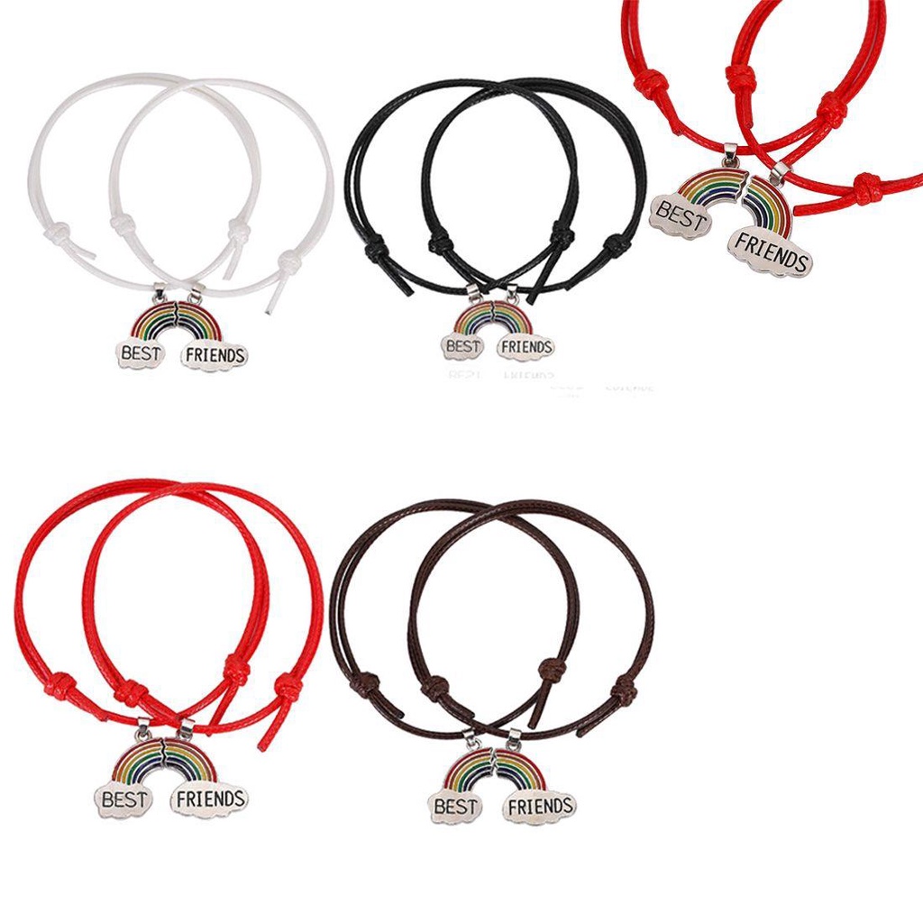 Lily Rainbow Best Friend Gelang Fashion Pria Dan Wanita Pasangan Adjustable