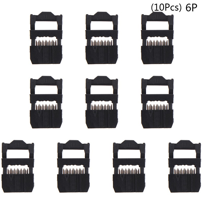 10Pcs 6 / 8 / 10 / 12 / 14-50pin IDC Soket Konektor Kabel Pita Idc