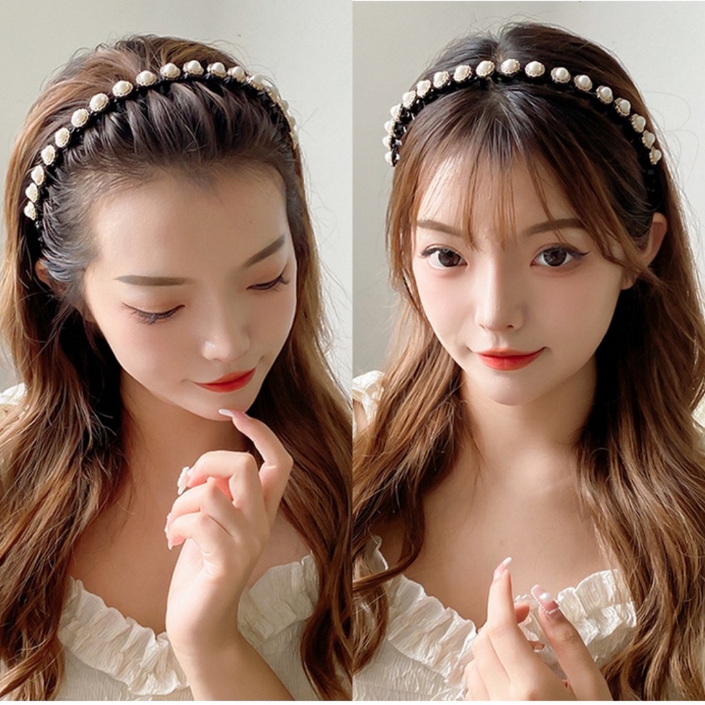 ONLYONE12 Bando Korea VIRAL !! Bando Korean Pearl / Bando Manik Manik / Headband Hair Bands / Women Hair Accessories