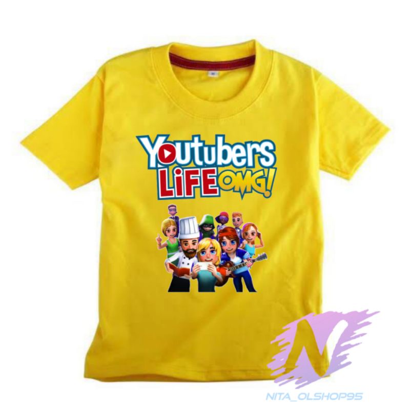 kaos YouTubers life OMG kaos anak mobile