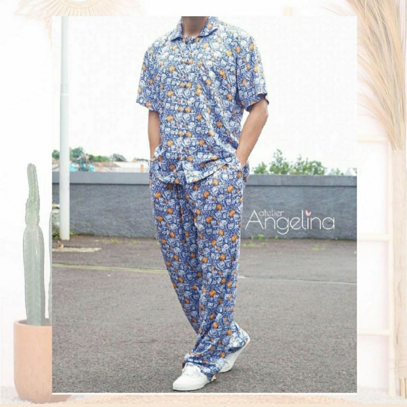 Zaid Pajamas Baseball Blue Jeans XL Atelier Angel Angelina