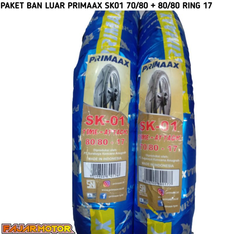 PAKET BAN LUAR PRIMAX SK01 70/80 + 80/80 RING 17