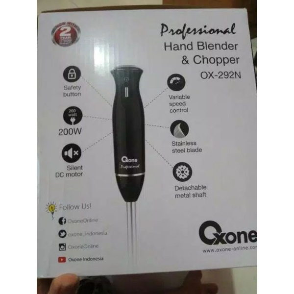 Oxone Professional Hand Blender &amp; Chopper 200 Watt OX292 600Mili