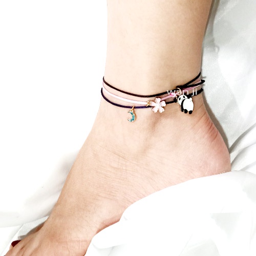 AB Charm Warna Gelang Kaki Tiny Polos Dengan Bandul Charm Anklet Bracelet