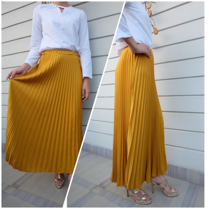 ROK PLISKET BAHAN KAOS / ROK REMPEL POLOS