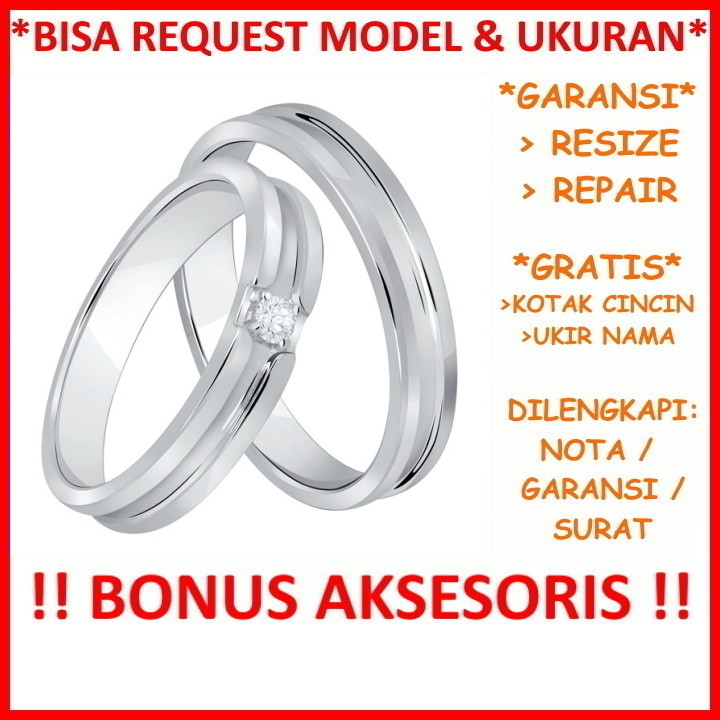 Gratis Ukir Nama Garansi Silver Asli Bisa Pesan Model Cincin Kawin Couple Perak Tunangan Nikah Id539