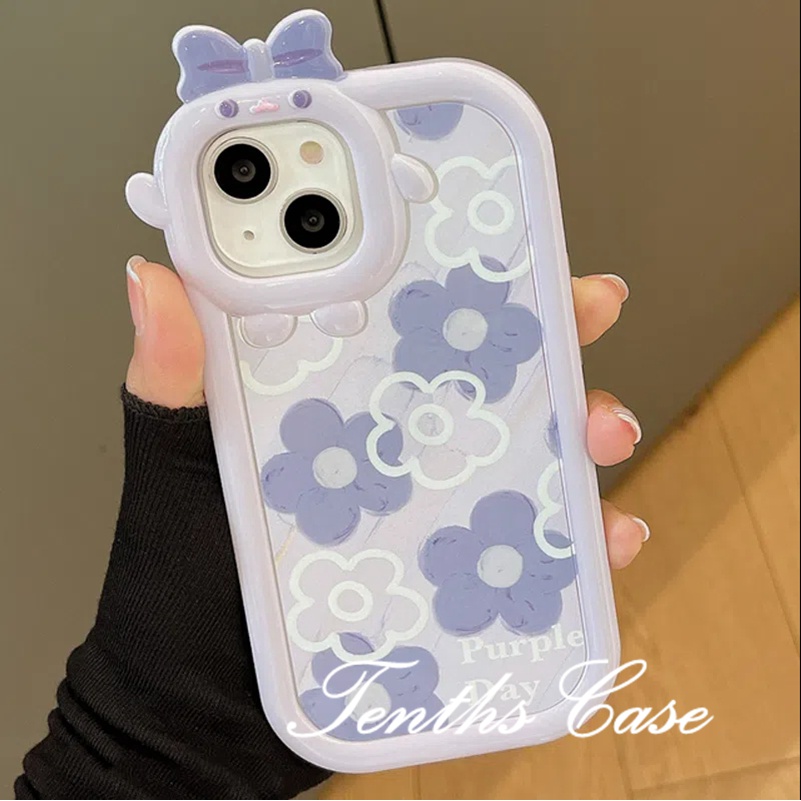 Redmi 10C 9A 9C 9T Note 11 Pro + 10 Pro 9T Mi 12 Poco F3 M4 Pro X3 GT Soft Case Pelindung Motif Bunga Ungu Untuk