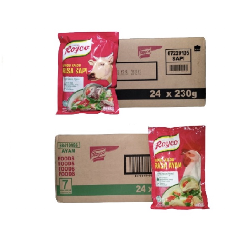 

Royco 230g dus / Royco 24 x 230g dus / Royco Ayam dus / Royco Sapi Dus