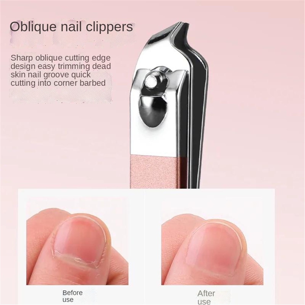 【COD Tangding】Gunting Kuku Bahan Stainless Steel Warna Rose Gold Untuk Manicure Pedicure