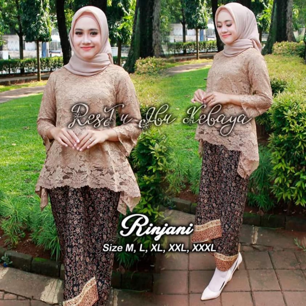 ADE&gt; set kebaya rinjani rok lilit - kebaya modern - pakaian wanita kebaya pesta - baju brukat kebaya