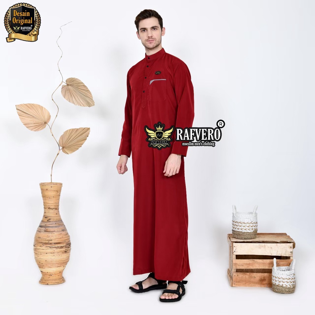 Baju Gamis Laki laki Jubah Pria Dewasa Rafvero Original Pakaian Muslim Al Khafie