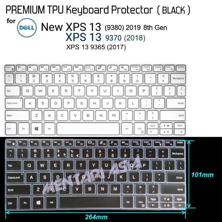 Keyboard Protector DELL XPS 13 9370 9380 - PREMIUM TPU BLACK