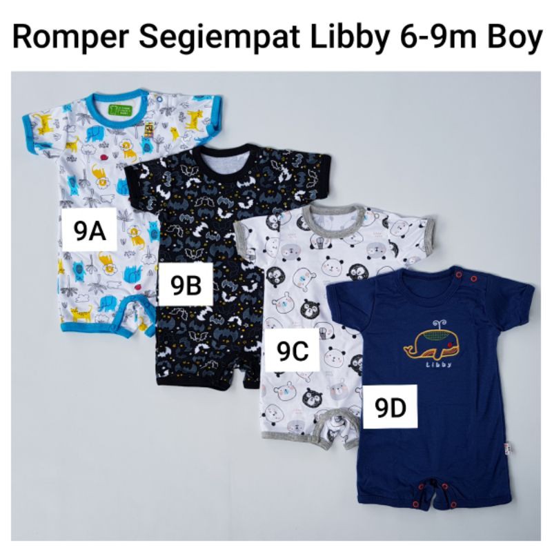 SATUAN PILIH MOTIF Romper Libby Baju Kodok Bayi Jumper Pendek Segiempat 3 6 9 Bulan