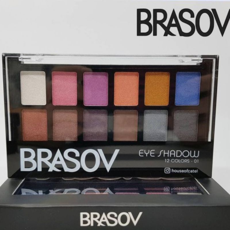 BRASOV Eye Shadow Palet 12 Colors 01 Perona Mata Shimmer &amp; Matte