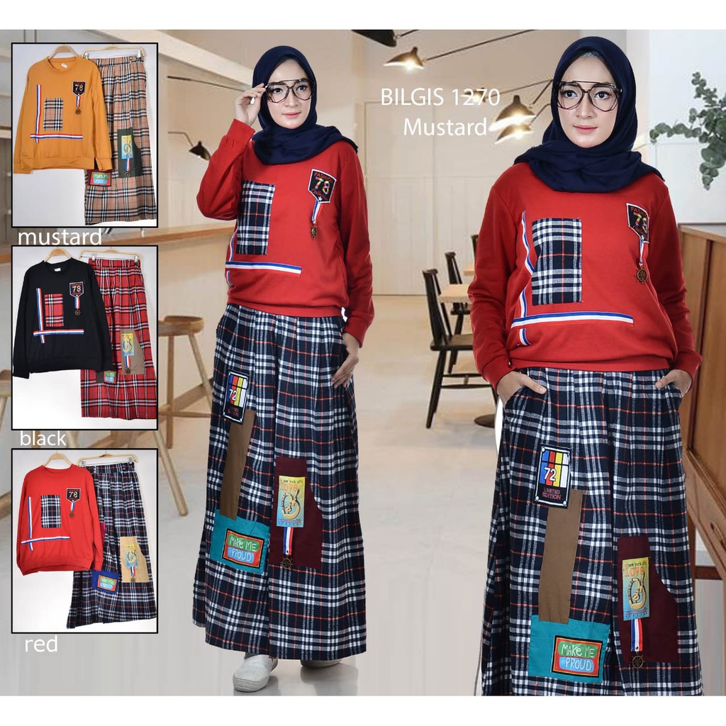 SETELAN WANITA ATASAN DAN ROK / SETELAN MUSLIM / SETELAN MUSLIM MODERN