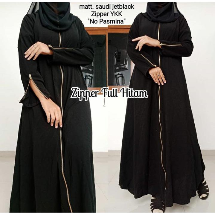 gamis turkey - busana muslim - jubah terbaru anak / dewasa - abaya turkey zy polos resleting (BR102)