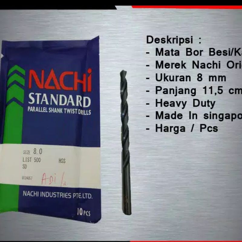 mata bor besi 8 mm NACHI