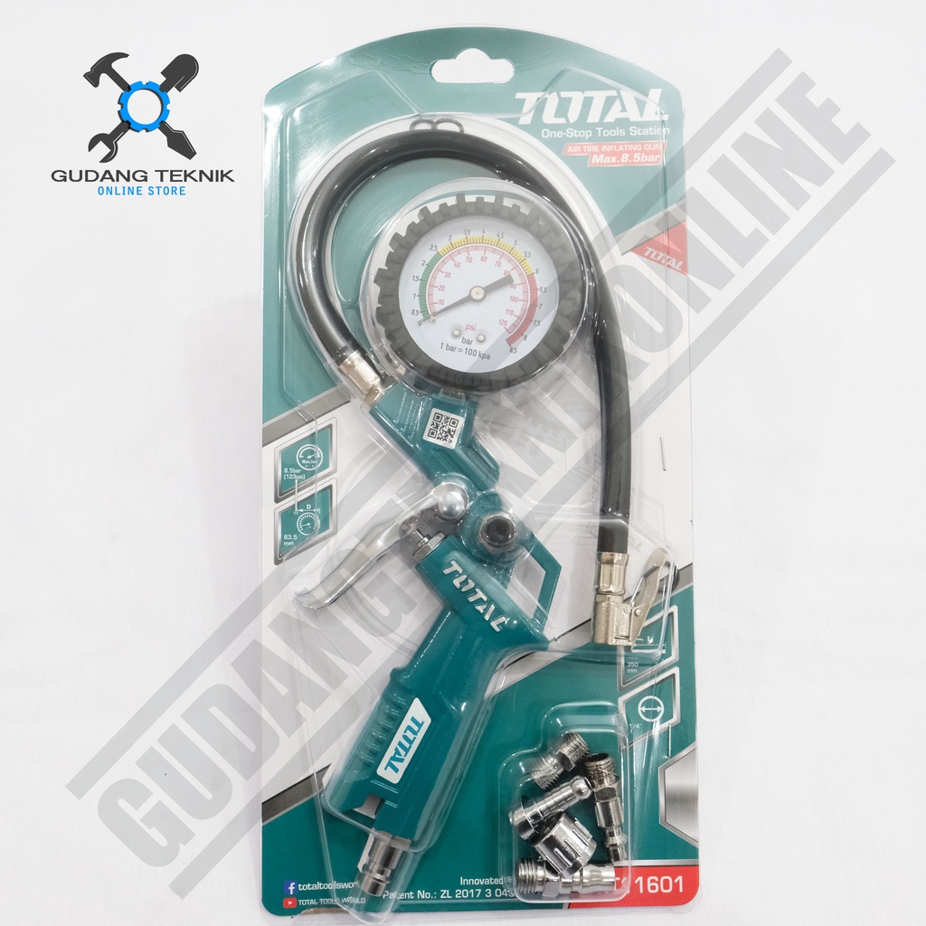 Alat Isi Angin Ban TOTAL TAT11601 / Alat Inflator Ukur Tekanan Ban - Air Tire Inflating Gun TOTAL