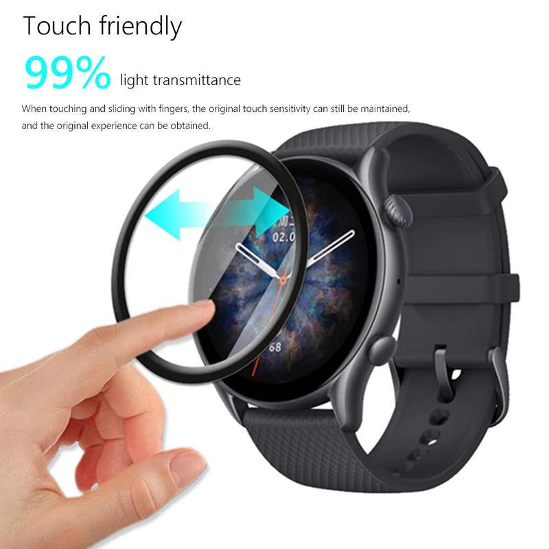 Pelindung Layar Tempered Glass 3d Curved Untuk Smartwatch Huami Amazfit GTR 3 Pro