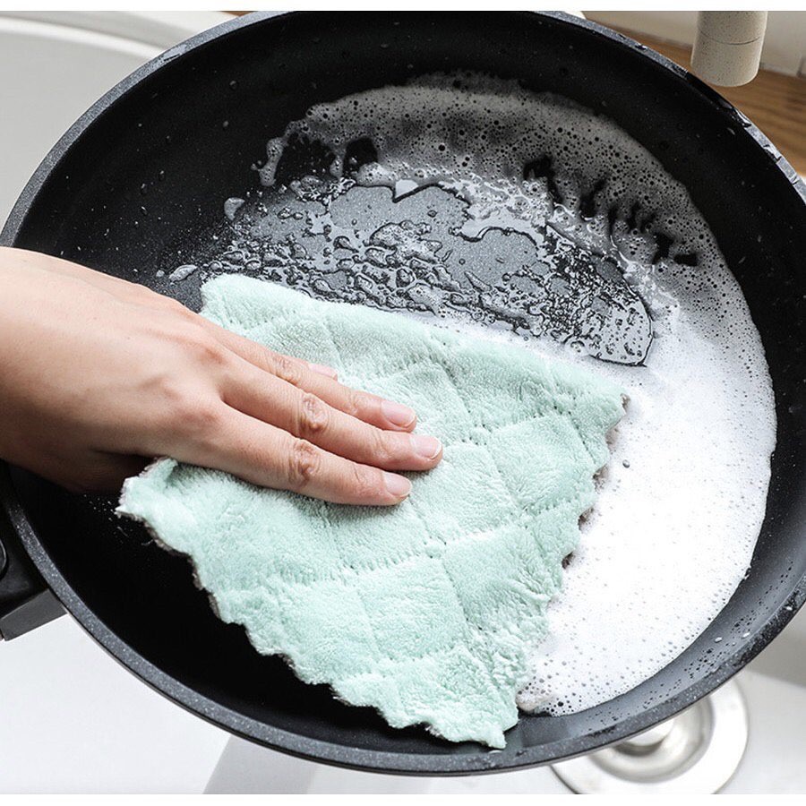 (JC) kain lap dapur cleaning cloth/kain lap anti minyak microfiber kitchen/ lap cuci piring ukuran 21*16