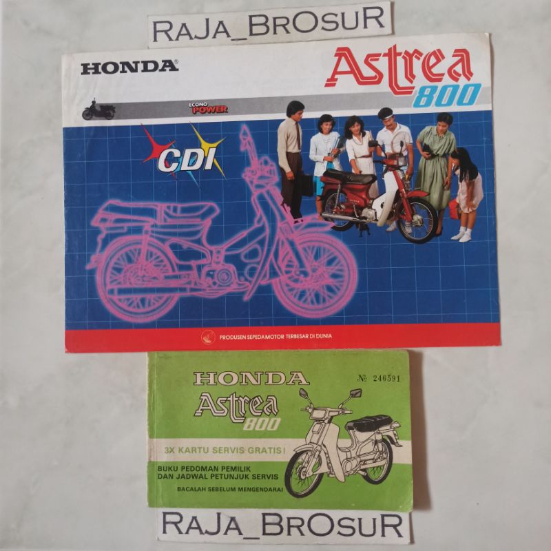 Buku pedoman pemilik dan jadwal petunjuk servis/manual book + poster brosur leaflet jadul lawas Hond